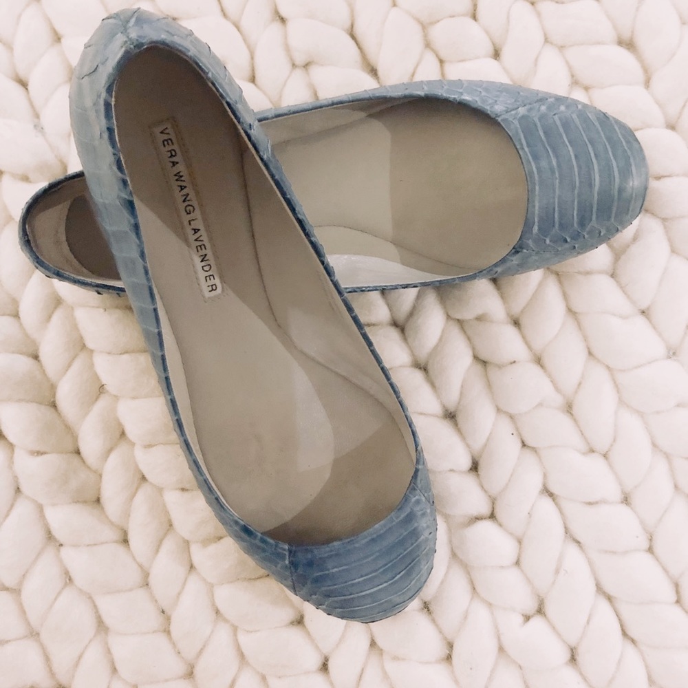 Vera Wang Lara Embossed Snake Ballet Flats
